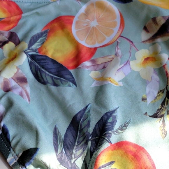 Kona Sol Soft Ruffle Bralette & Double tab Hipster Bikini Floral Fruit Print M - Picture 10 of 14